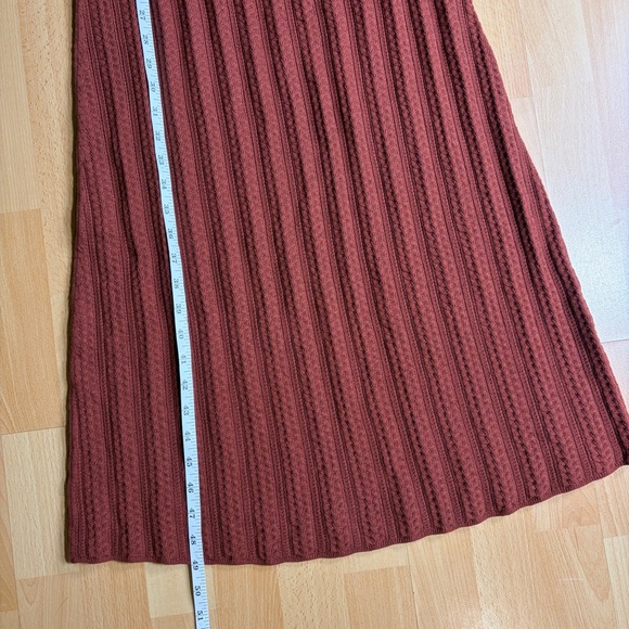 Sezane Honorine Long Sleeve Knit Midi Dress in Brick Orange Medium - Picture 10 of 10